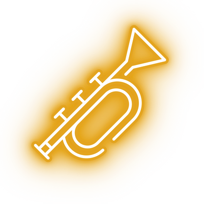 Neon yellow trumpet icon